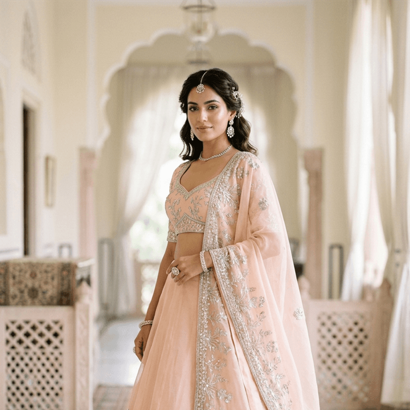 Regal contemporary Indian wedding guest ensemble