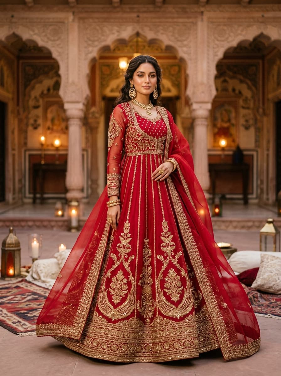 Dusty coral fluid modal satin wrap dress with gathered bishop sleeves